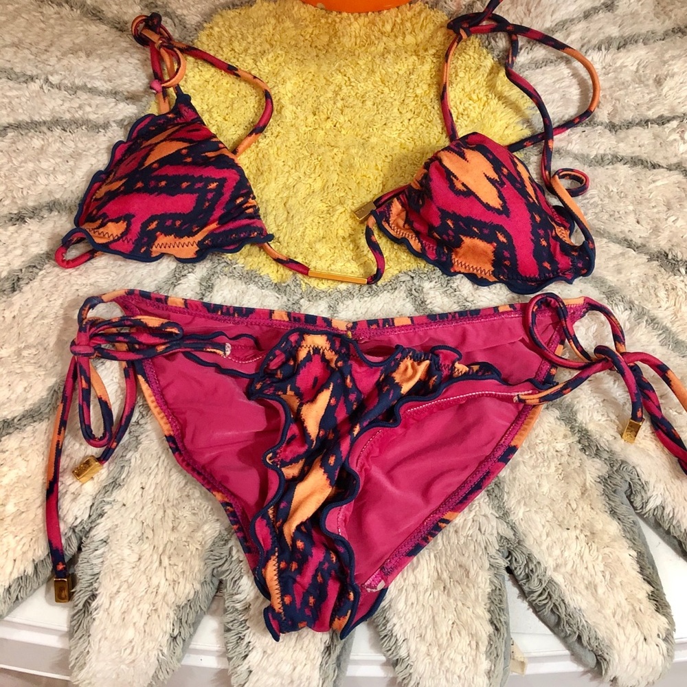 Vix Ripple Bikini bottom Pink Size Small
